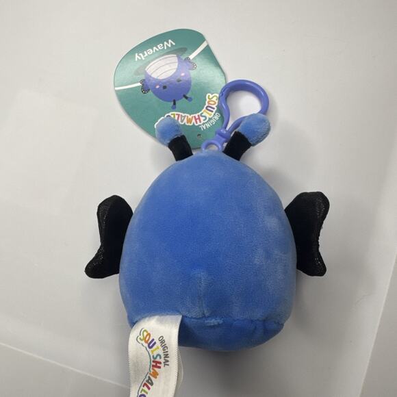 Squishmallows 3.5” Waverly Blue Butterfly Insect Bug Plush Clip Squishmallow New - Picture 2 of 3